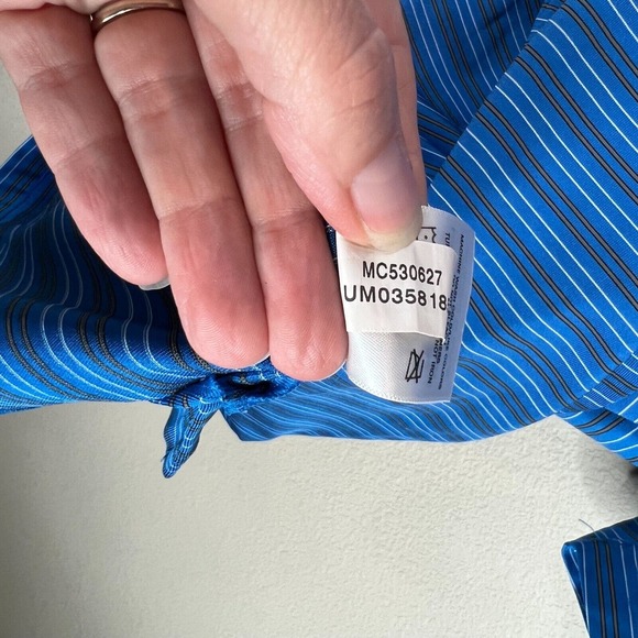 Under Armour Men's Classic Striped Polo Shirt Short Sleeve Blue Size XL - Picture 10 of 14